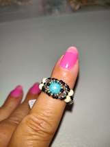 Handmade Peyote Stitch Beaded Ring. Size 7 - $15.00