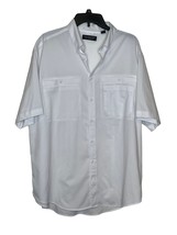 Roundtree &amp; Yorke Men Vented Fishing Shirt Front Pocket Short Sleeve White - $12.66