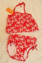 CRAZY 8 Aloha Palms Swimwear 2 Piece Swim Suit Halter-kini Bathing Bikini 18-24 - £10.24 GBP