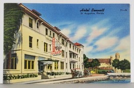 St. Augustine Florida Hotel Bennett, U.S. Holiday Highways  Linen Postcard J2 - £3.12 GBP