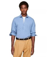 Tommy Hilfiger Men&#39;s Pique Popover L/S Polo Shirt Reg Fit Cloudy Blue Ht... - $916.72 MXN