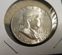 1962-D FRANKLIN Half Dollar 90% Silver AU/BU - REVERSE TONING - $16.55