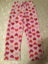 Girls-Size 6-6X-Large-soft plush pajamas pants.Pink hearts - £10.19 GBP