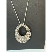 Sterling silver pink rhinestones marcasite pendant necklace - $62.62