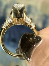 1.50Ct Marquise &amp; Baguette Simulierten Diamant Ring 14k Gelb Vergoldet - £186.11 GBP
