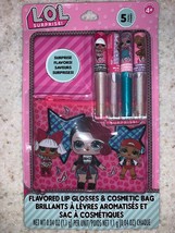 LOL Surprise Flavored Lip Gloss And Cosmetic Bag Set Kids Toy NEW - £4.80 GBP