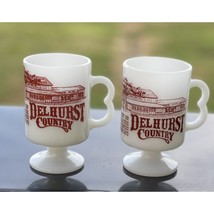 Delhurst Country Mug Pedestal Coffee Milk Glass Country Inn Store Camp D... - $22.75