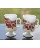 Delhurst Country Mug Pedestal Coffee Milk Glass Country Inn Store Camp D... - $22.75