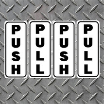 2 PUSH &amp; 2 PULL Vertical Door Vinyl Decals - Thick Peel and Stick Indoor... - £5.40 GBP