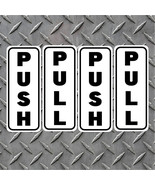 2 PUSH &amp; 2 PULL Vertical Door Vinyl Decals - Thick Peel and Stick Indoor... - $6.88