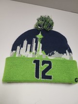 Seattle Seahawks knit beanie hat City Skyline 12 Man Excellent Warm! Winter Hat - £7.52 GBP