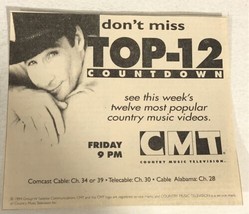 Clint Black Top 12 Countdown CMT Tv Guide Vintage Print Ad  Tpa16 - $6.92