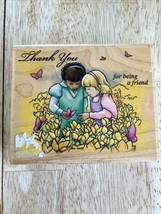 FRIENDSHIP QUOTE THANK YOU FOR SHARING QUIET MOMENTS Stampabilities Rubb... - £10.47 GBP