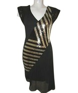 NWT Bebe Striped Sequin Dress Sz 6 - $39.99