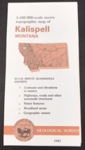 1981 Kalispell Montana MT Quadrangle Topo Map 30x60 Minute 1:100K Scale ... - £7.43 GBP