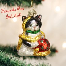 Holiday Kitten Old World Christmas Blown Glass Collectible Holiday Ornament - £17.57 GBP