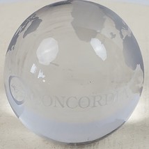 Vintage BIG Crystal Glass Paper Weight Clear Concordia Globe 3&quot; Murano S... - £30.17 GBP