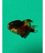 Vintage Fish Shaped Brooch Pin Clip Johnson Brothers Tortoise Shell Good... - £12.31 GBP