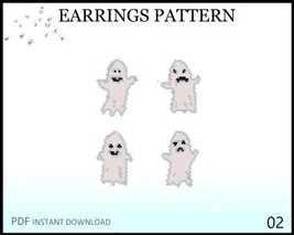 Halloween Miyuki Delica Beaded Brick Stitch Pattern No.02 - Ghost  Penda... - $3.00