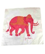Vintage Jim Thompson Thai Silk Scarf–Pink Elephant Design-Hand-Rolled Ed... - $18.05