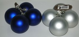 Trim a Home Color Blue Flat Pearl Christmas Ball Ornament Set 8 Pieces - £12.54 GBP