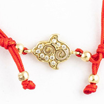 Kabbalah Red String Bracelet with Hand of Fatima Hamsa 14k Solid Gold Luck Charm - £142.40 GBP