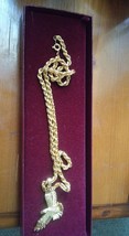 000 Gold Tone Eagle Pendant Necklace 10 Inch Chain - $11.99