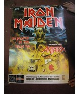 Iron Maiden Poster Anthrax No Prayer On the Road 1990 Berlin - $371.00 CAD