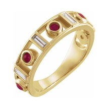 Authenticity Guarantee 
14k Yellow Gold Rhodolite Garnet and Diamond  Ring Si... - £1,201.32 GBP