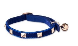 VibrantLife 3D Stud Velvet Cat Collar, Navy Blue, One Size Fits Most- Ne... - $6.95