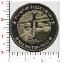 AIR WING 5 TW-5 NAS WHITING FIELD T-6 GREEN EMBROIDERED HOOK &amp; LOOP PATCH - £31.49 GBP