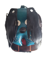 Blue DOG Leather Wristlet Wallet Coin Purse Zip Close Charm Pouch Handmade - $24.35 CAD