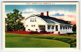 Country Club Greenville Building South Carolina Linen Postcard SC Vintag... - $11.64