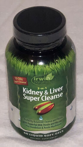Irwin Naturals Kidney & Liver Super Cleanse 60 Liquid Soft Gels Exp: 09/24 - $19.79