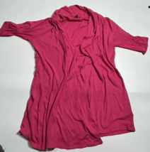 Express Hot Pink Short Sleeve Cardigan Sweater Shrug Jacket Large - £13.13 GBP