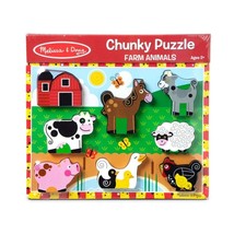 Melissa &amp; Doug Farm Wooden Chunky Puzzle - £10.26 GBP