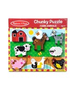 Melissa &amp; Doug Farm Wooden Chunky Puzzle - £10.19 GBP