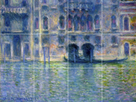 Claude Monet palazzo da Mula in Venice ceramic tile mural backsplash medallion - £46.60 GBP+