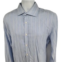 Robert Graham Mens Blue Striped Long Sleeve Button Dress Shirt Size 16.5/42 - $29.69