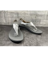 Olukai Eheu Sandals  Kids Girls 3M Shoes Silver Patent Thong Slingback W... - $37.74 CAD