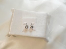 Department Store  3/4 &quot; Silver tone Simulated Diamond Fish Hook Earrings... - $10.55