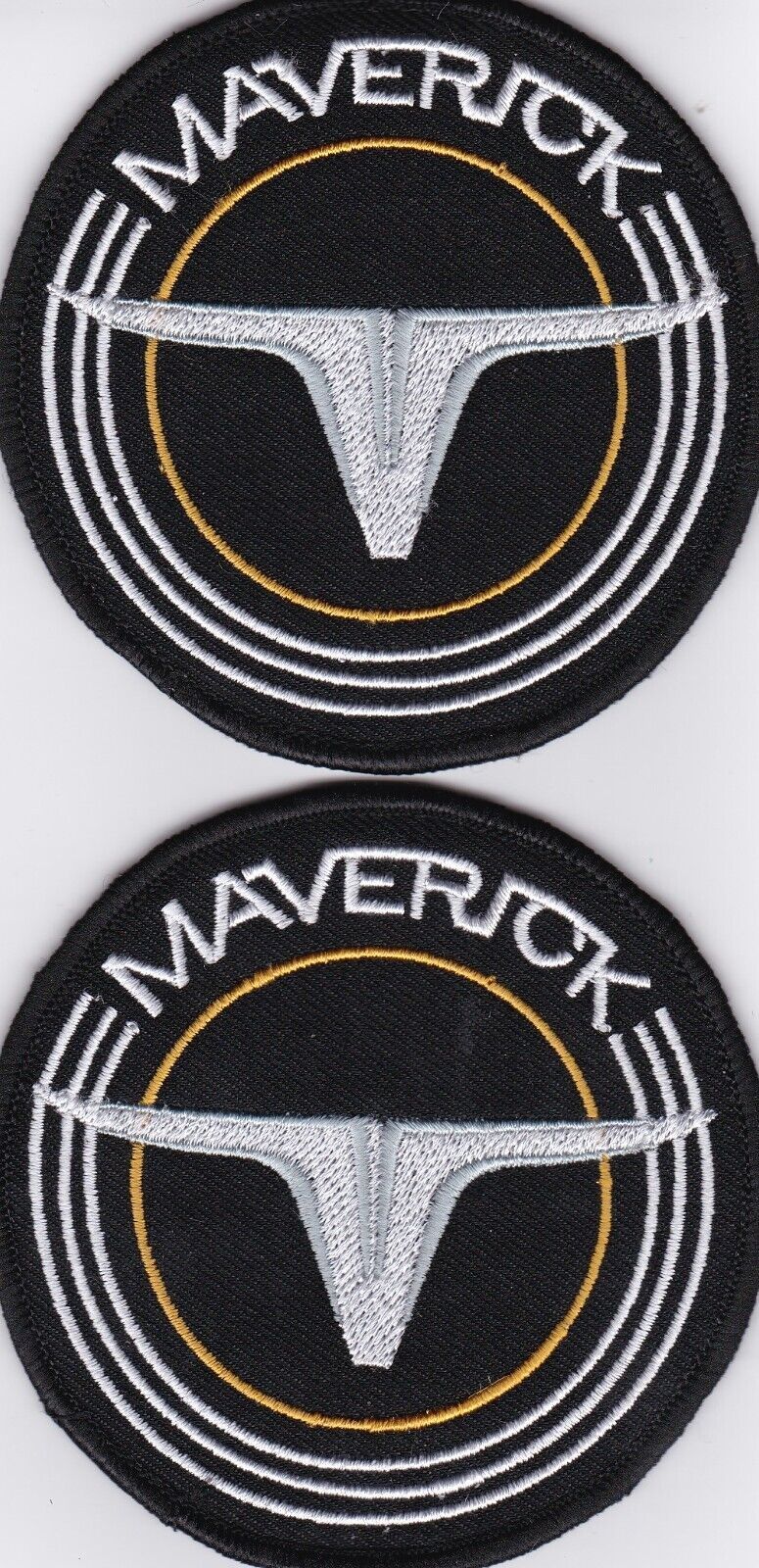 Primary image for 2 FORD MAVERICK SEW/IRON PATCH EMBROIDERED GRABBER TRUCK 3.5 INCH BADGE GAS CAP