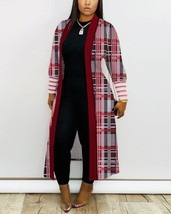 Women Printed Long Cardigan full sleeve Trench  OverCoat Lady Casual Loose Open  - £36.74 GBP
