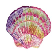 Ocean Calling Custom and Unique[ Scallop Shell in Watercolor ] Embroidered Iron  - £15.42 GBP