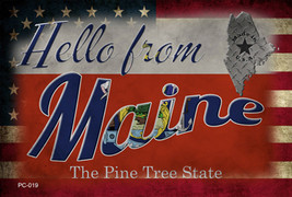 Hello From Maine Novelty Metal Postcard - $15.95