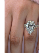 16 CT Pear Cut F VS1 Lab Grown Diamond Unique Wide Eternity Band Engagem... - €7.101,08 EUR