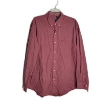 IZOD Button Up Collared Shirt ~ Sz XL ~ Long Sleeve ~ Burgundy - £17.50 GBP