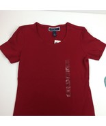 Macy&#39;s Karen Scott Women&#39;s Red Short Sleeve Scoop Neck Tee Top T-Shirt X... - £15.93 GBP
