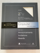 NEW/SEALED Southworth IVORY Granite Specialty Paper 24 lbs.~ 8.5 x 11 ~ ... - £27.23 GBP