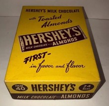Hersey&#39;s Milk Chocolate with Toasted Almonds Empty Cardboard Box Adverti... - £62.72 GBP